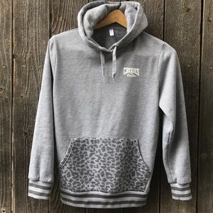 Grey Crooks & Castles cheetah pocket hoodie SM